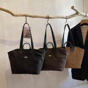 Große Kapazität Tote Tasche PU Leder Matte Wildleder Textur Retro Pendler Schulter Handtasche Für Frauen Vintage Mode