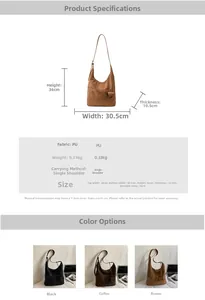 Detailed dimension chart showing size and specs of the large faux leather tote bag