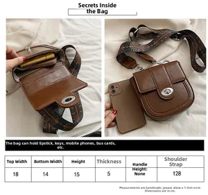 Tableau des tailles montrant la capacité intérieure et les dimensions du sac vintage