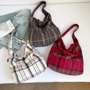 Vintage Karo Große Kapazität Tragetasche Für Damen PU Leder Karomuster Schultertasche Casual Schule Pendler Hobo Tasche