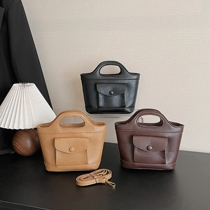 Women PU Leather Handbag Crossbody Shoulder Bag Retro Minimalist Top Handle Versatile Daily Fashion Satchel With Flap Pocket