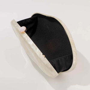 Elegant white marble acrylic evening clutch with rose gold clasp and metal chain strap