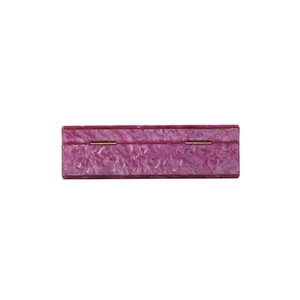 Pochette de soirée élégante en acrylique violet marbré avec charnières dorées chic