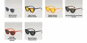 Vue détaillée de lunettes de soleil œil-de-chat en diverses couleurs comme écaille et orange