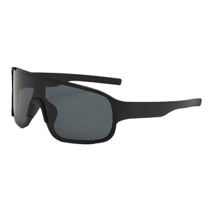 Lunettes de soleil de cyclisme sport surdimensionnées noires mates avec écran large