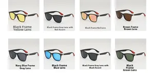 Lunettes de soleil carrées classiques en 8 couleurs avec détails de rivets