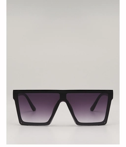 Flat top square sunglasses with purple gradient lenses and silver rivet accents