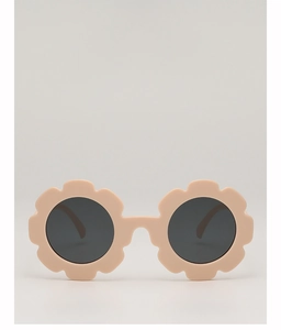 Détails de lunettes de soleil pour enfants avec monture fleurie mate et verres sombres