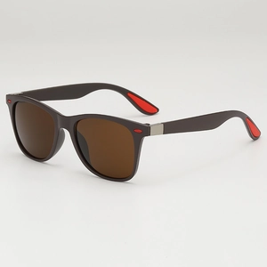 Lunettes De Soleil Carrées Mode Protection UV400 Monture PC Verres AC Rivets Classiques Cyclisme Conduite Unisexe
