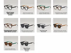 Detailed collection of irregular polygonal sunglasses in various lens and frame colors