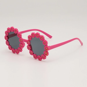Kids Sunglasses With 3D Daisy Flower Decoration PC Frame AC Lens UV400 Protection Sweet Cute Girls Fashion Outdoor Eyewear