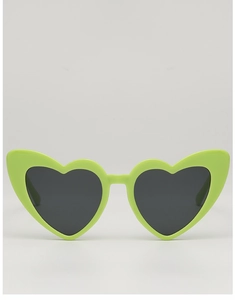 Détail de lunettes de soleil coeur néon pour enfants avec verres foncés pour le style