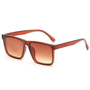 Retro rectangle sunglasses with brown tortoiseshell frame and gradient lenses for women
