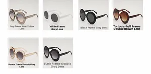 Multiple color options for retro oversized oval sunglasses with assorted lenses