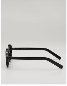 Detail view of oval sunglasses temple with hinge structure and model number 68353
