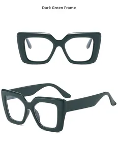Macro view showing the sturdy dark green thick square frame and hinge structure