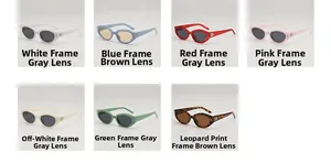 Vue macro de lunettes de soleil œil de chat rétro en diverses couleurs avec verres UV
