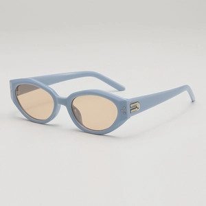 Lunettes De Soleil Œil De Chat Vintage Femmes Rétro Ovales Monture PC Verres AC Mode Extérieur Avec Rivets
