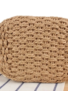 Sac à bandoulière tissé main en paille naturelle pour vacances à la plage et quotidien