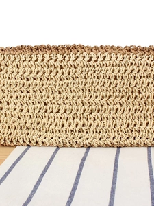 Large hand-woven straw tote bag with dual-tone texture for beach vacations and casual style