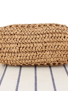 Chic woven straw clutch with honeycomb pattern for summer beach vacations and daily use