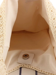 Borsa in corda di cotone intrecciata a mano con chiusura magnetica e fodera morbida