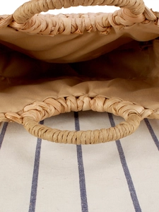 Sac à main en paille de maïs tressé main avec anses rondes et doublure pour les vacances