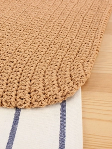 Grand sac à bandoulière décontracté en coton tissé ajouré pour la plage et loisirs
