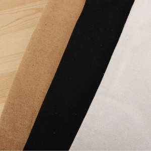 Detailed canvas drawstring bag inserts in beige, black and white woven texture