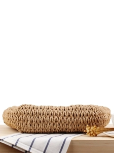 Minimalist handwoven small paper rope beach bag with natural texture for summer outings