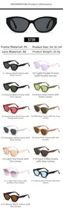 Cat-eye sunglasses model 5739 featuring detailed size specs and thirteen color options
