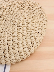 Chic cream paper rope woven crossbody bag with detailed wavy handmade texture
