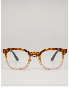 Détail de monture léopard écaille de tortue et bas rose transparent avec pont doré