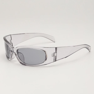 Futuristische lila Wrap-Sonnenbrille für Damen im eleganten Y2K-Sportrahmendesign