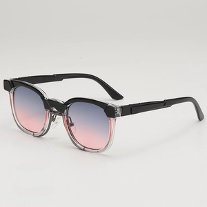 Lunettes de soleil rétro léopard avec verres dégradés et monture tendance
