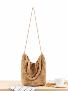 Sac Seau En Corde De Coton Tissé À La Main Sac À Main Bandoulière Vacances Bohème Avec Fermoir Magnétique Pour Femmes