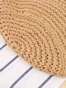 Sac à bandoulière tissé à la main style bohème avec détails au crochet couleur kaki