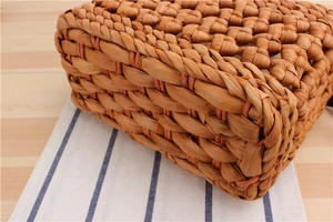 Close-up of natural thick-woven straw fiber texture on a casual summer crossbody bag