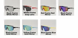 Selection of colorful kids sports cycling sunglasses with mirrored lenses for outdoor racing