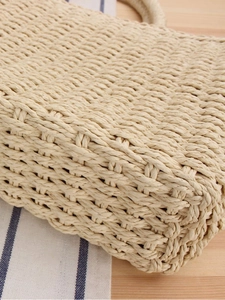 Sac fourre-tout en paille tissée à la main idéal pour la plage et l'usage quotidien