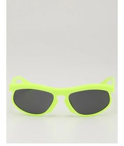 Neon yellow sporty sunglasses for kids with matte frames and dark grey lenses