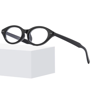 Klassiek ovaal zwart montuur met zilveren accenten en een trendy minimalistische retro look