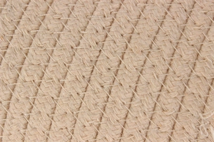 Détail macro de la texture en corde de coton tressé et des coutures renforcées durables