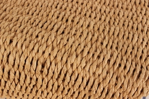 Detailed macro view of high-quality hand-woven natural fiber paper rope texture