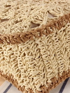 Sac fourre-tout tissé à la main avec franges et bordure marron au style ethnique