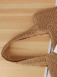 Sac fourre-tout tendance en corde de papier tressée avec doublure en tissu doux