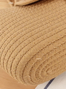 Handwoven large capacity straw beach bag featuring detailed zigzag stitching and natural fiber