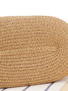 Close-up of a striped large tote bag showing natural woven texture for beach holidays