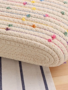 Sac de plage en corde de coton avec motifs colorés évidés style français élégant