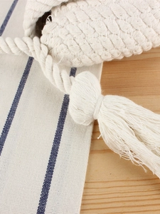 Sac hobo en corde de coton tressé avec pompons pour les vacances à la plage